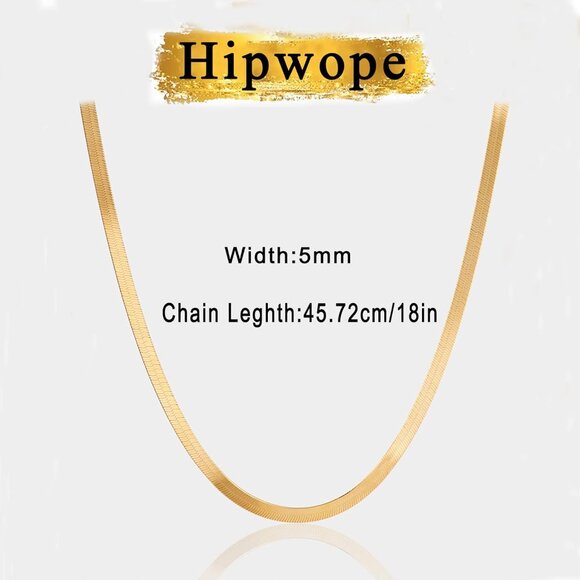 ⚡Snake Chain Herringbone Necklace For Women Gold Filled 14K Gold Silver Plated - Picture 2 of 7